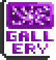 Gallery A pixel button of a space painting. The button says "Gallery" at the bottom.
